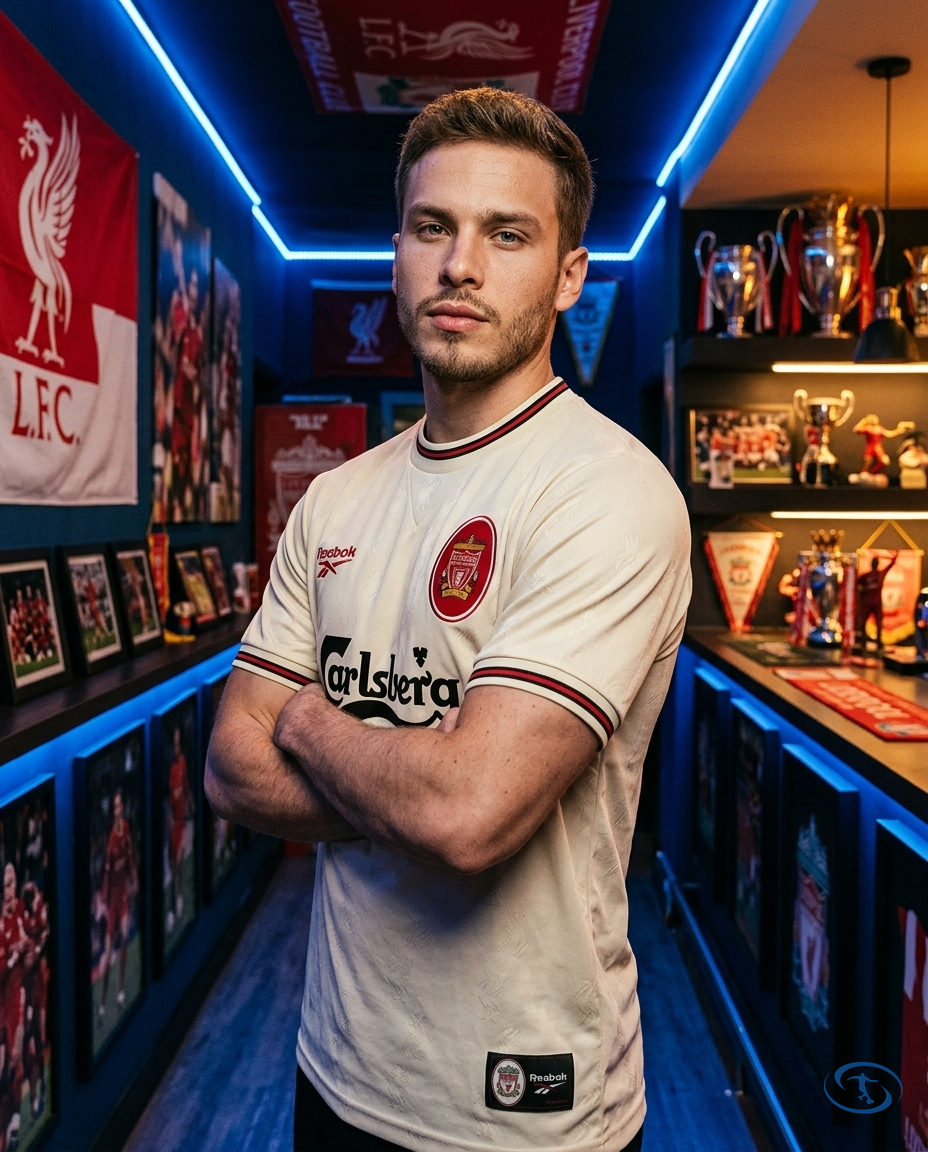 Camisa Retrô Liverpool Away 96/97 Torcedor Reebok Masculina - Marfim - Side View | Sant Sport