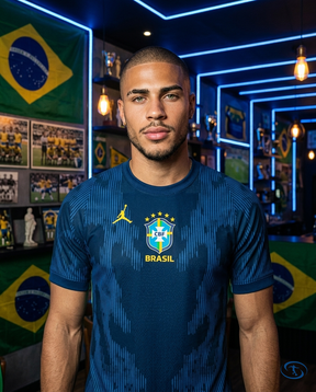 Camisa Brasil Away II 2026/27 Jogador Nike X Jordan Masculino - Azul - Front View | Sant Sport