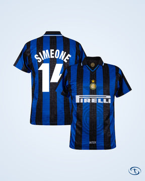 Inter Milan Home Retro Player Number Shirt 1997-1998 (Retro Flock Printing) - Men's