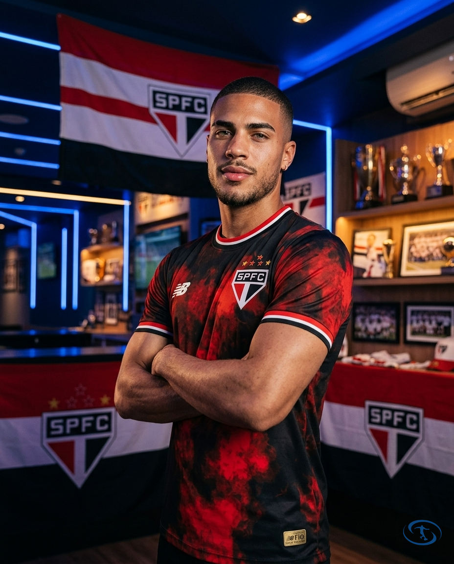 Sao Paulo FC III Jersey 24/25 - Jogador New Balance Men's - Red & Black - Side View | Sant Sport