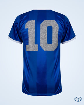 Argentina Away Retro No.10 (Maradona) Shirt 1986 (Retro Glitter Printing) - Men's