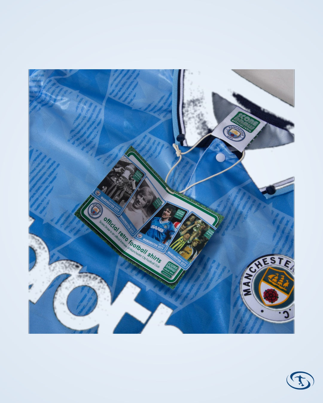 Score Draw Man City Home Retro Shirt 1989 - Men's