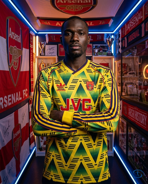 Camisa Arsenal Manga Longa Retrô 91/93 - Torcedor Adidas Masculina - Verde Amarelo - Side View | Sant Sport