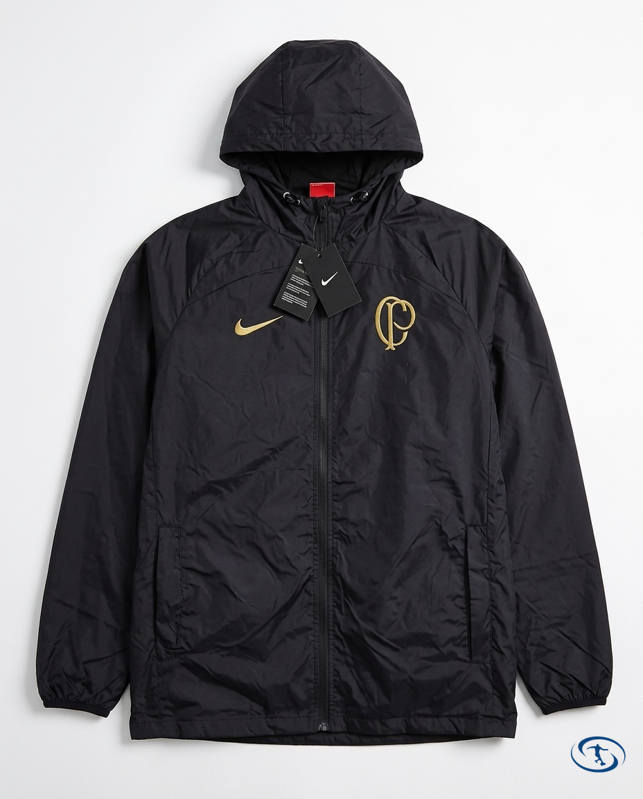 Corinthians Men's - Black & Gold Windbreaker - Packshot | Sant Sport