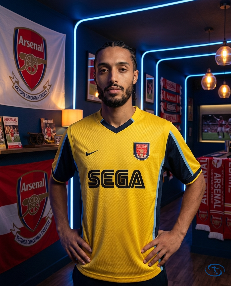 Camisa Arsenal Away Retrô 99/00 Torcedor Adidas Masculina - Amarelo - Front View | Sant Sport