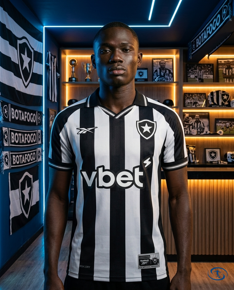 Camisa Botafogo Home 2025/26 - Torcedor Reebok Masculino - Preto e Branco - Front View | Sant Sport