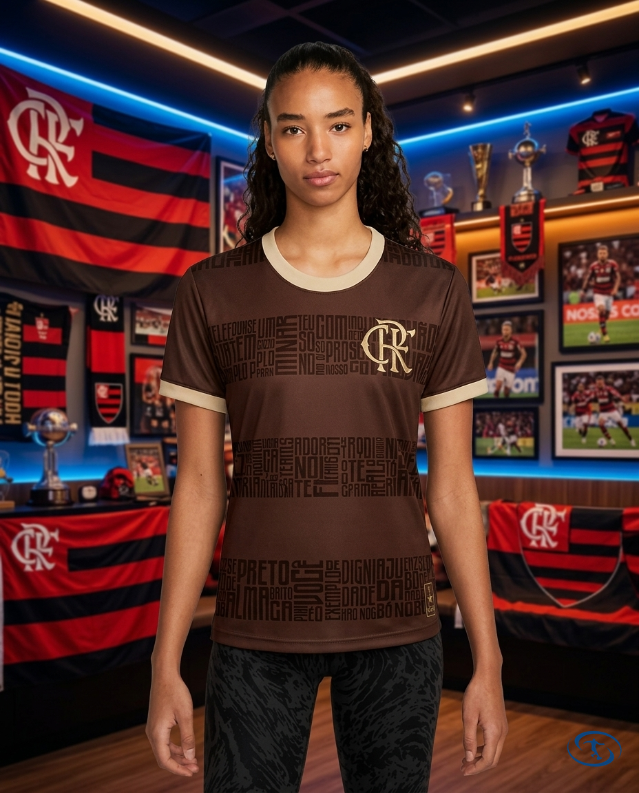Camisa Flamengo Edição Especial 2024/25 - Feminina - Marrom - Front View | Sant Sport