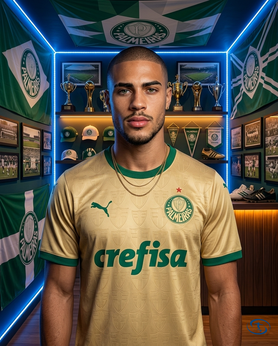 Palmeiras Jersey Third 2024/25 - Puma Men's - Gold e Verde - Front View | Sant Sport