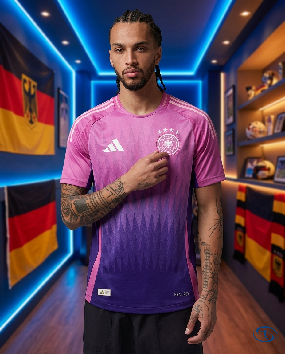 Camisa Alemanha Away Eurocopa 24/25 - Torcedor Adidas Masculino - Rosa - Front View | Sant Sport