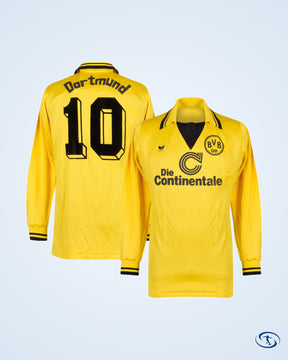 Erima x Classic Borussia Dortmund 1987 Retro Home Shirt L/S - Number 10 - Size L - Men's