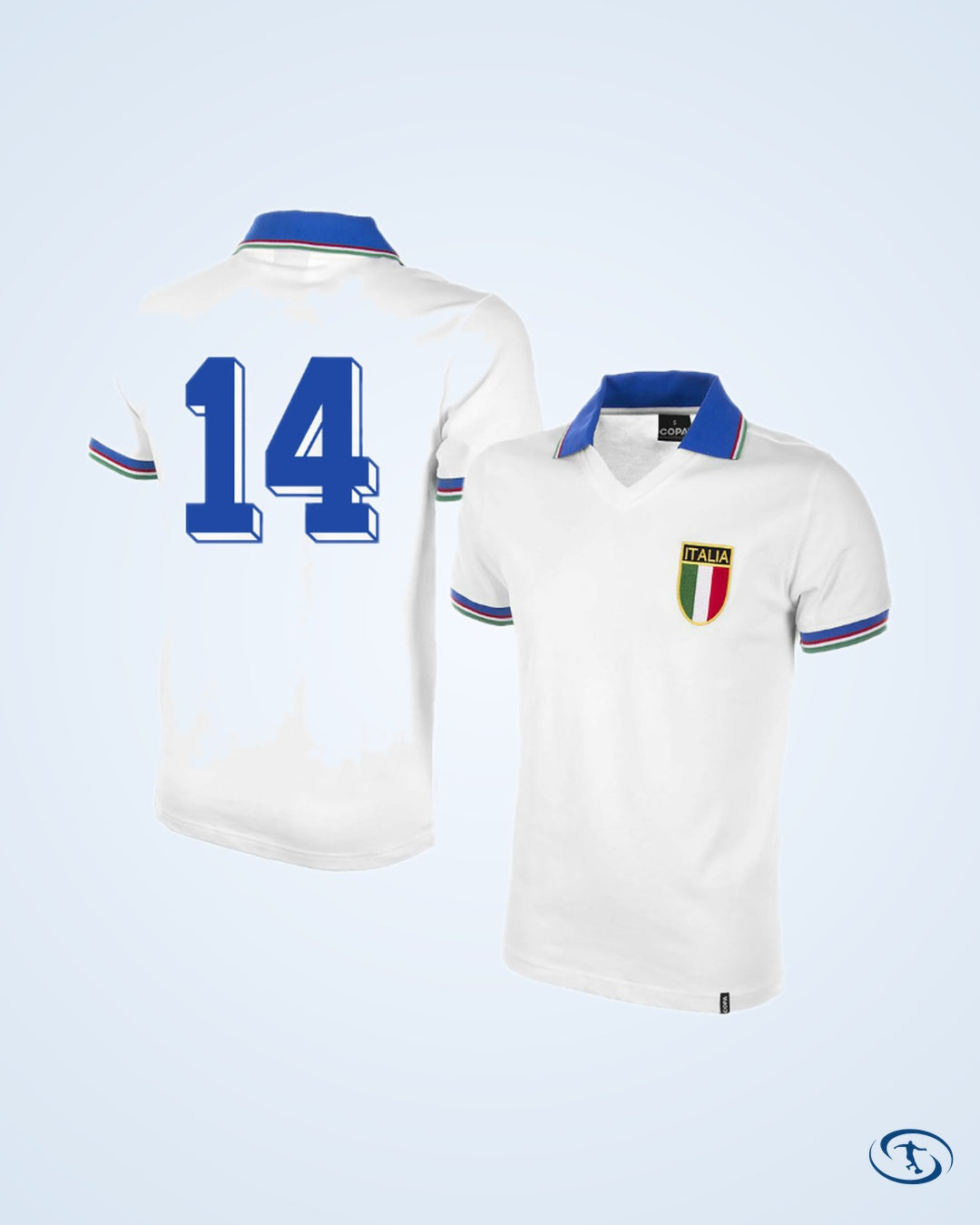 Italy Away Retro Shirt World Cup 1982 Fan Version (Retro Flock Printing)