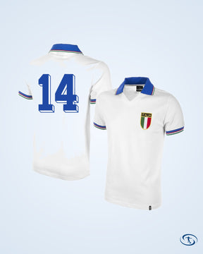 Italy Away Retro Shirt World Cup 1982 Fan Version (Retro Flock Printing)