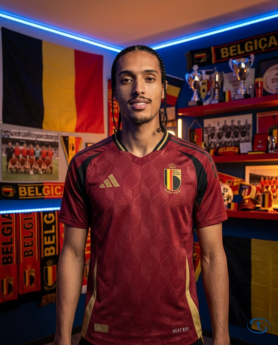 Camisa Bélgica Home 24/25 - Jogador Adidas Masculino - Vinho - Front View | Sant Sport