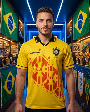 Camisa Seleção Brasileira Retrô Home 1994 Torcedor Umbro Masculina - Tetra - Front View | Sant Sport