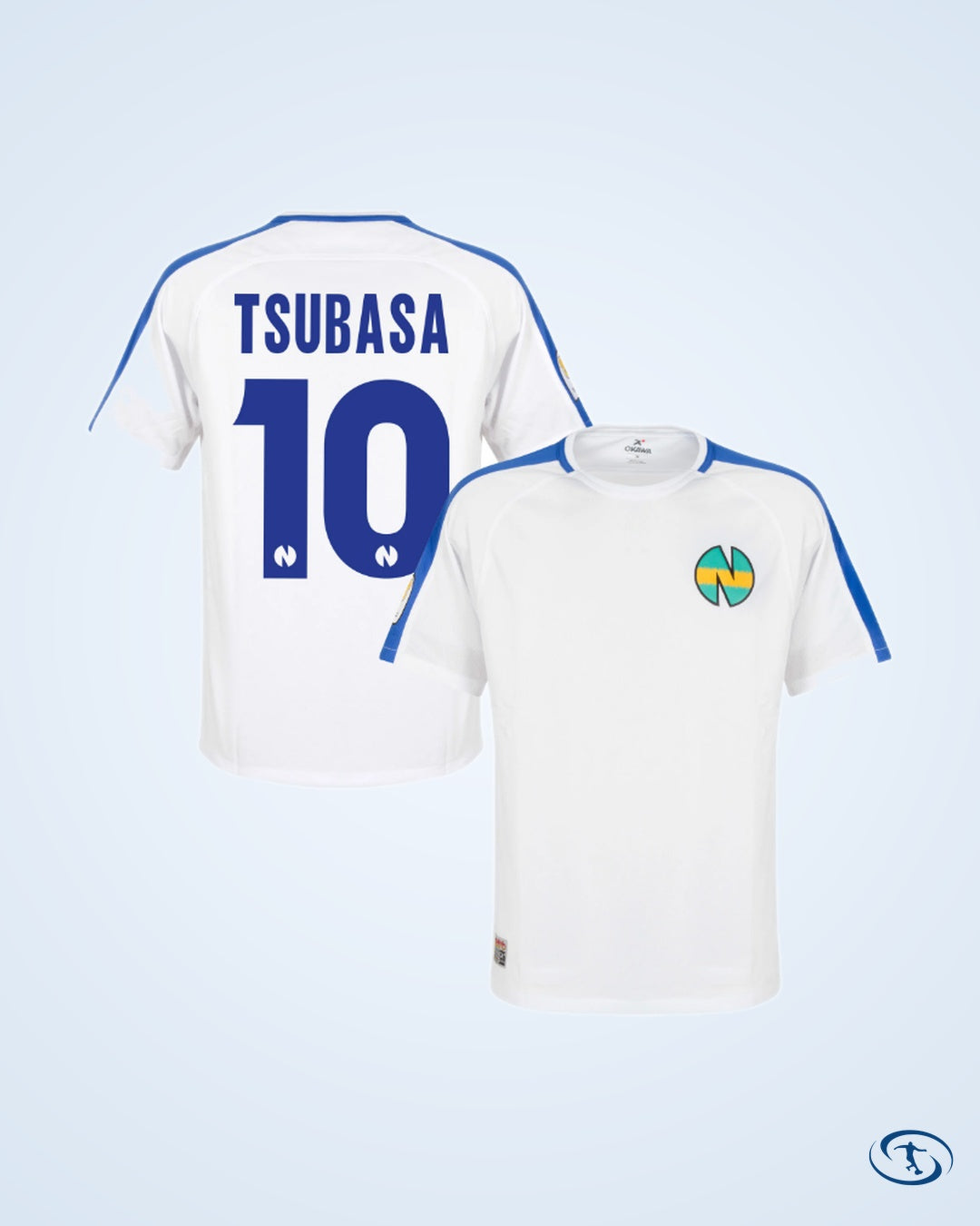 Captain Tsubasa No.10 Nankatsu Shogaku Official Home Shirt 1 (white/blue) - Men's