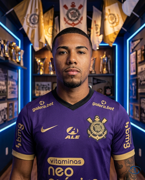 Corinthians Jersey w/ Sponsors 2021/22 Retro Nike Men's - Roxa - Badge Close-Up | Sant Sport