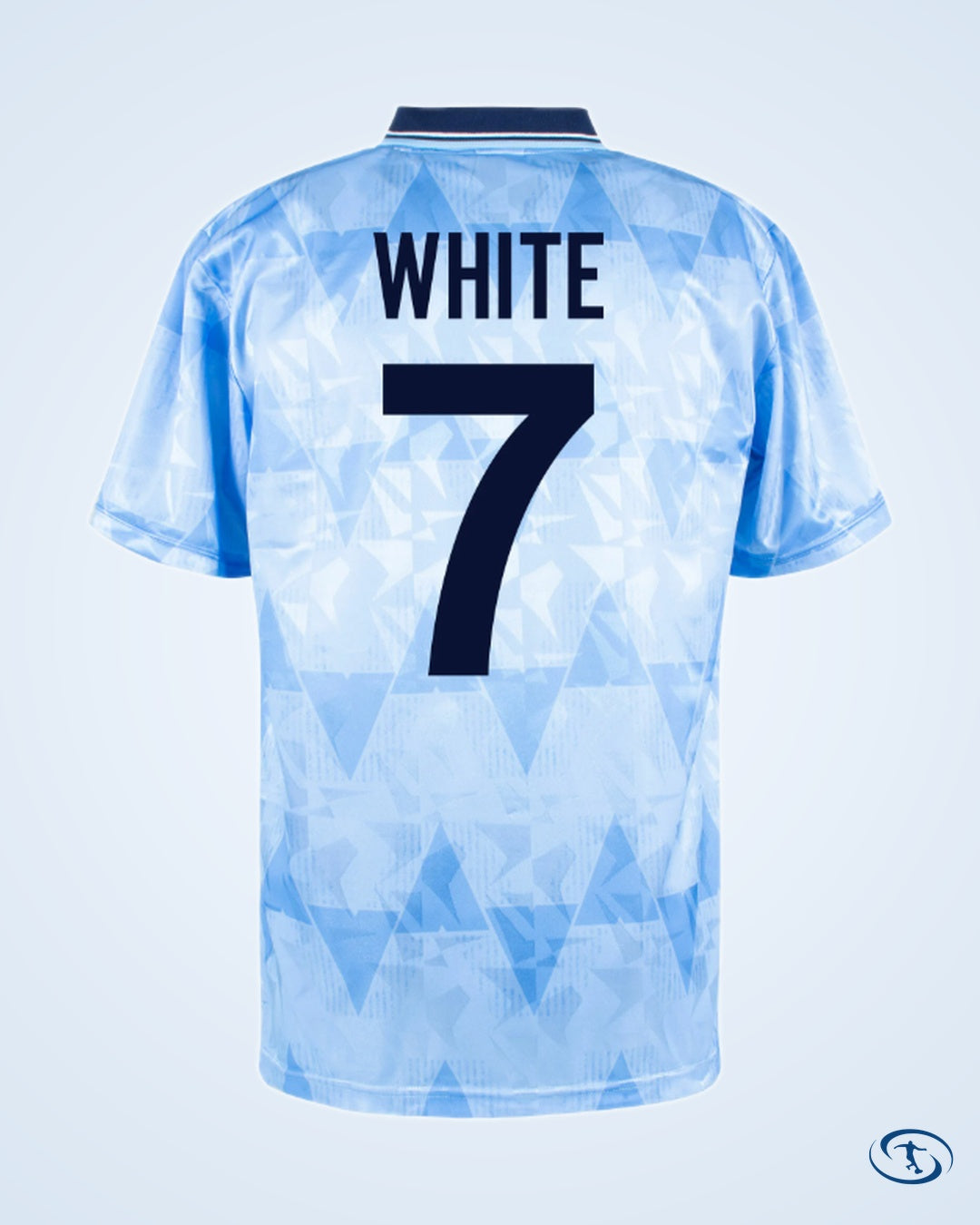 Score Draw Man City Home Player Number Retro Shirt 1989 (Retro Flock Printing) - Men's