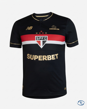 Sao Paulo FC Jersey Third 2025/26 Jogador New Balance Men's - Black & Gold - Packshot | Sant Sport