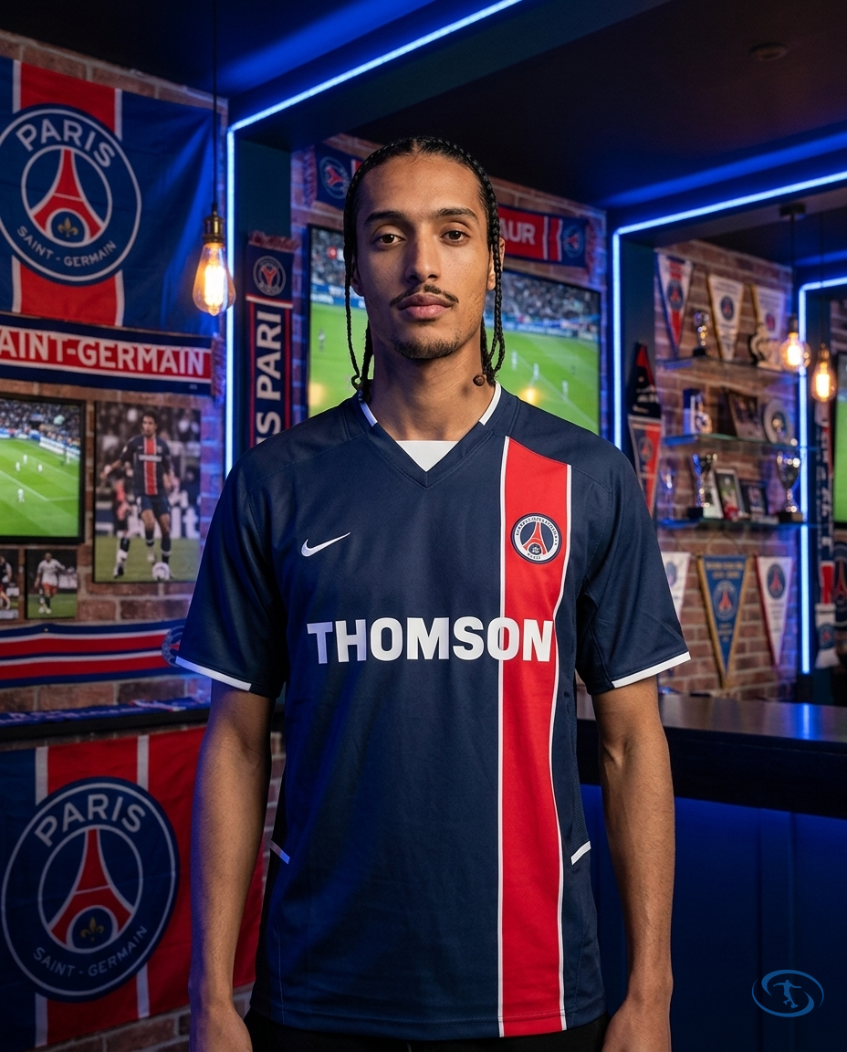 Camisa PSG Retrô Home 2002/03 Torcedor Nike Masculina - Azul e Vermelho - Front View | Sant Sport