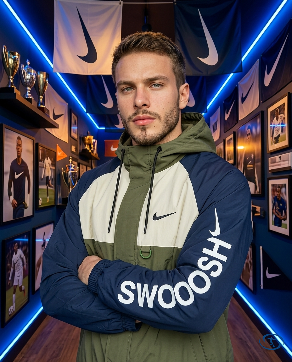Nike Men's - Blue e Verde Windbreaker - Side View | Sant Sport