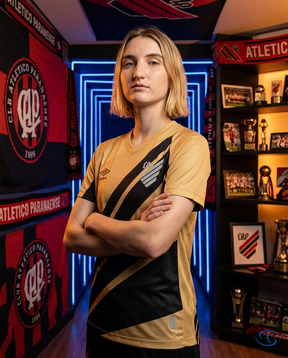 Camisa Athletico Paranaense Away 2024/25 - Feminina Umbro - Dourado - Side View | Sant Sport