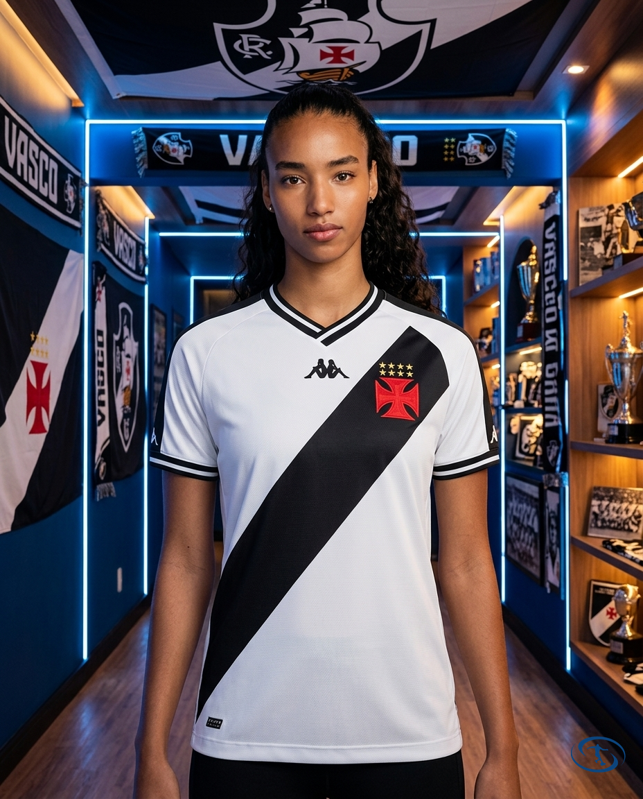 Camisa Vasco da Gama Away 2024/25 - Torcedor Kappa Feminina - Branco - Front View | Sant Sport