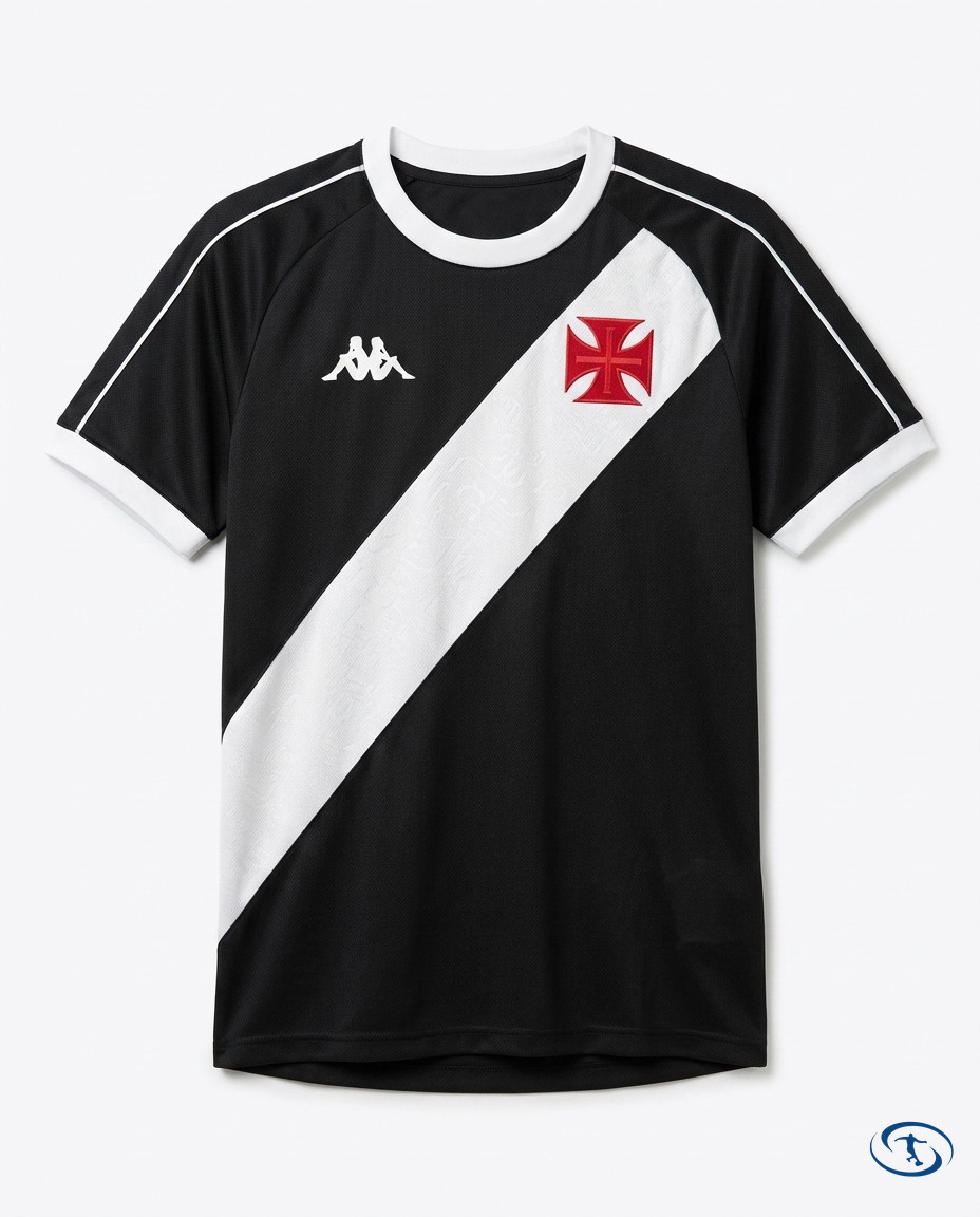Vasco da Gama Jersey Home 2024/25 - Kappa Women's - Black & White - Packshot | Sant Sport