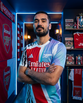 Camisa Arsenal Pré Jogo 24/25 - Torcedor Adidas Masculino - Azul - Side View | Sant Sport