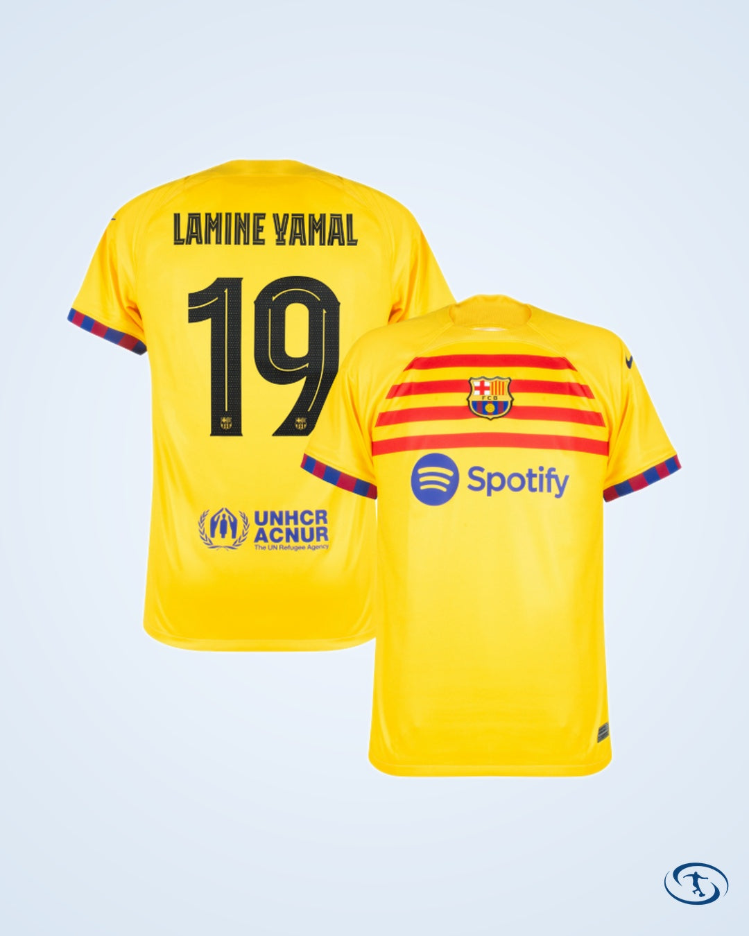 Barcelona Senyera 4th Lamine Yamal 19 Shirt 2024-2025 (Official Cup Printing) - Men's