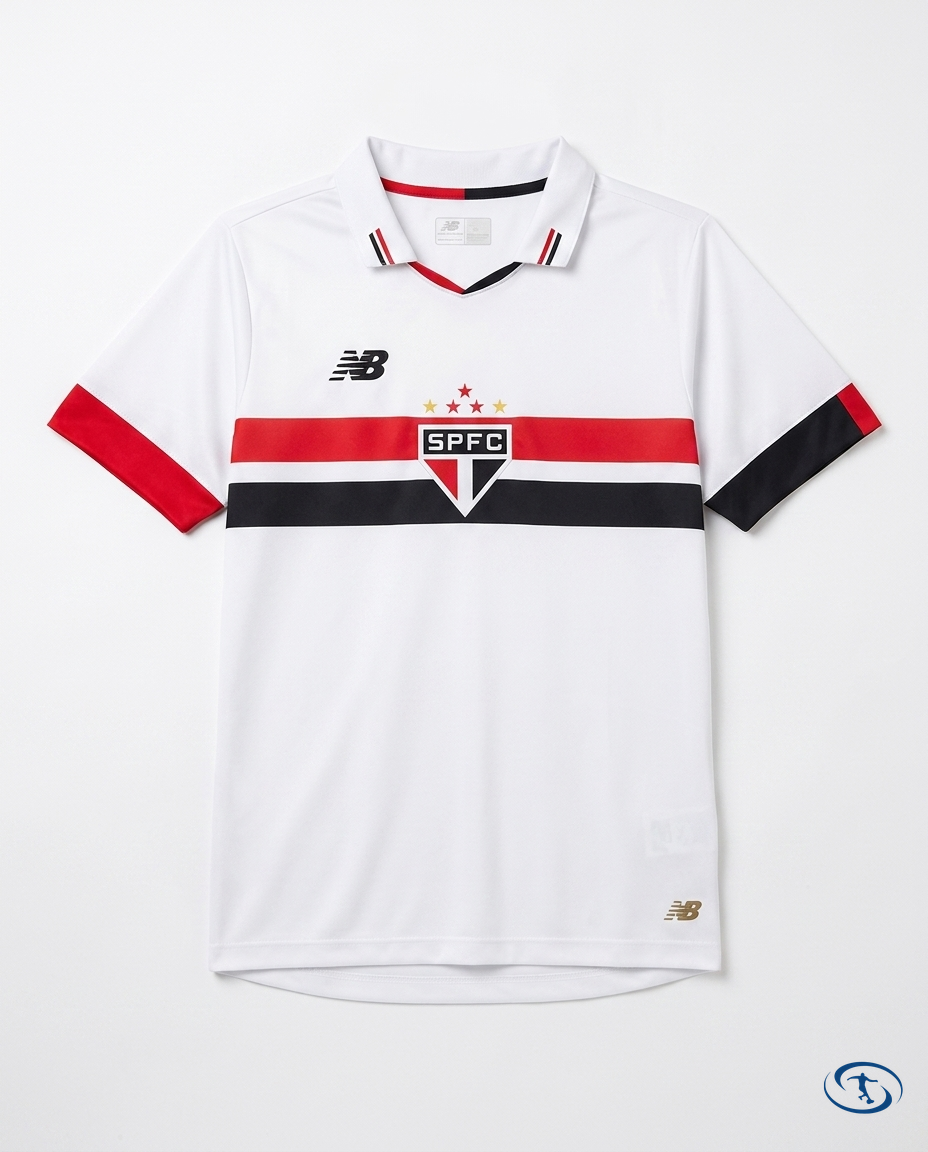 Sao Paulo FC Kids Kit Home 2024 - New Balance - White - Packshot | Sant Sport