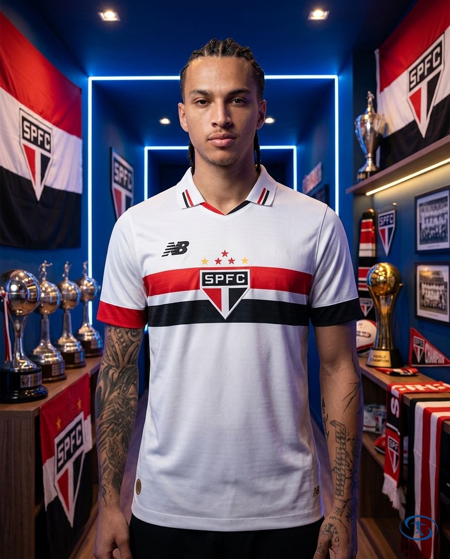 Camisa São Paulo Home I 2024/25 Torcedor New Balance Masculino - Branco - Front View | Sant Sport