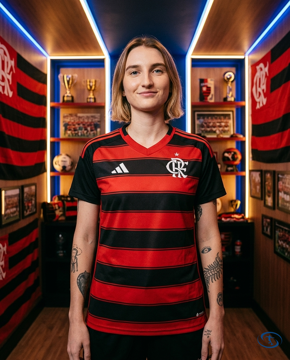 Flamengo Jersey Home 2025/26 - Women's Adidas - Black e Vermelho - Front View | Sant Sport