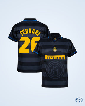 Inter Milan Away Retro Player  Number Shirt 1997-1998 (Retro Flock Printing) - Men's
