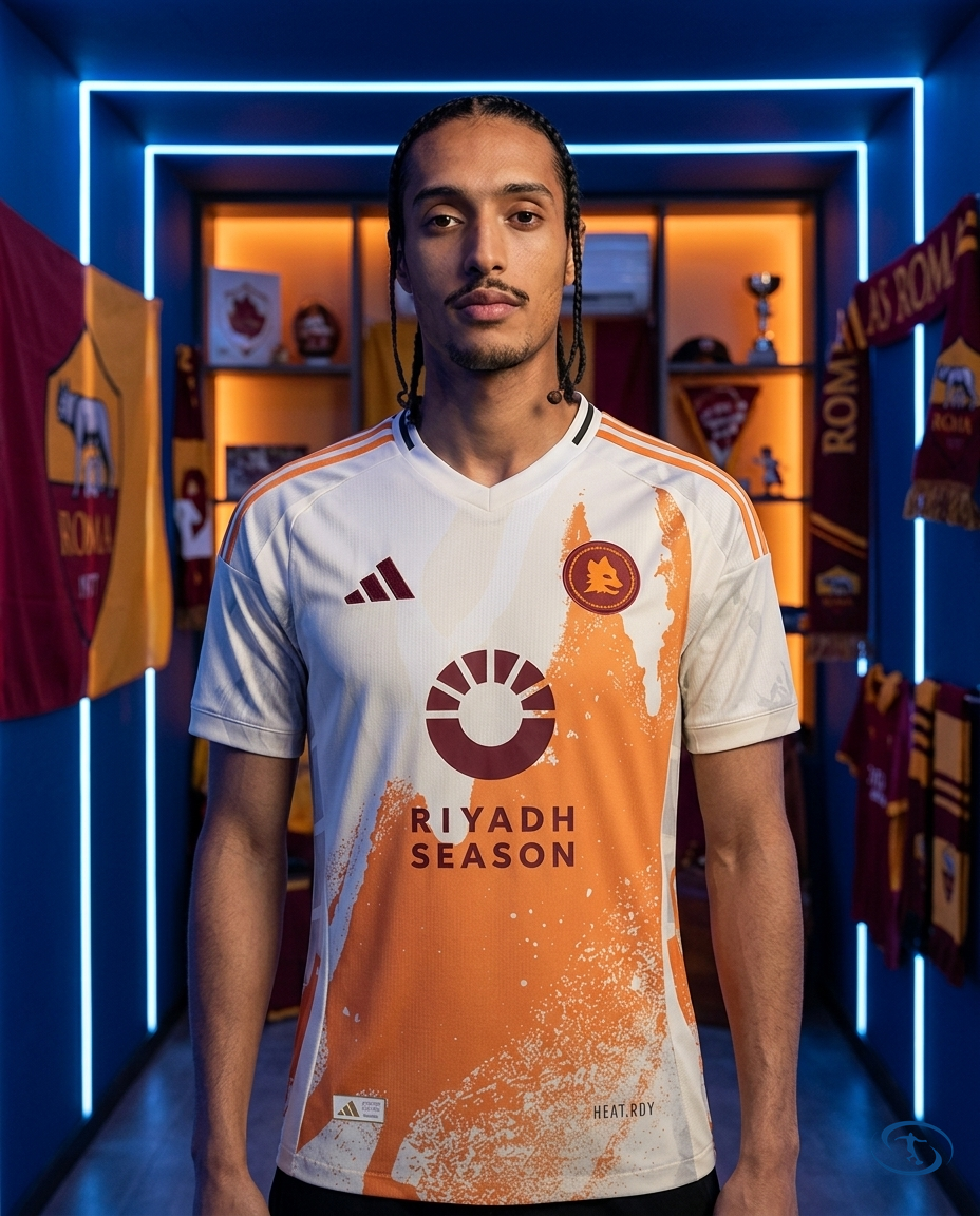 Camisa Roma Away 2024/25 Jogador Adidas Masculino - Branca e Laranja - Front View | Sant Sport