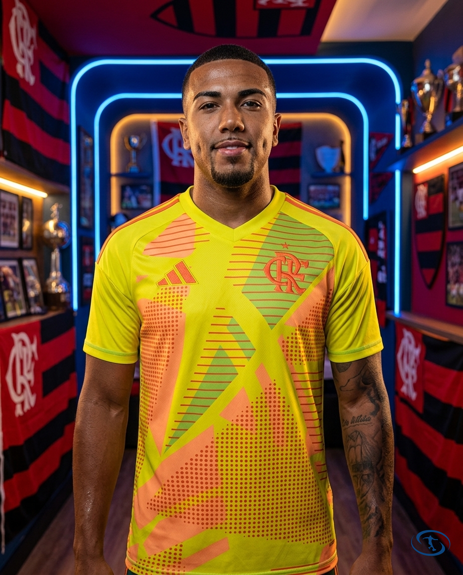 Camisa Flamengo Goleiro I 25/26 - Masculina Adidas - Amarelo - Front View | Sant Sport