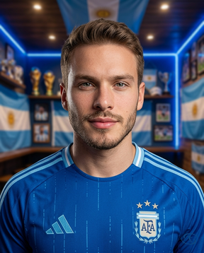 Camisa Seleção Argentina Versão Jogador Away 24/25 - Torcedor Adidas Masculino - Azul - Badge Close-Up | Sant Sport