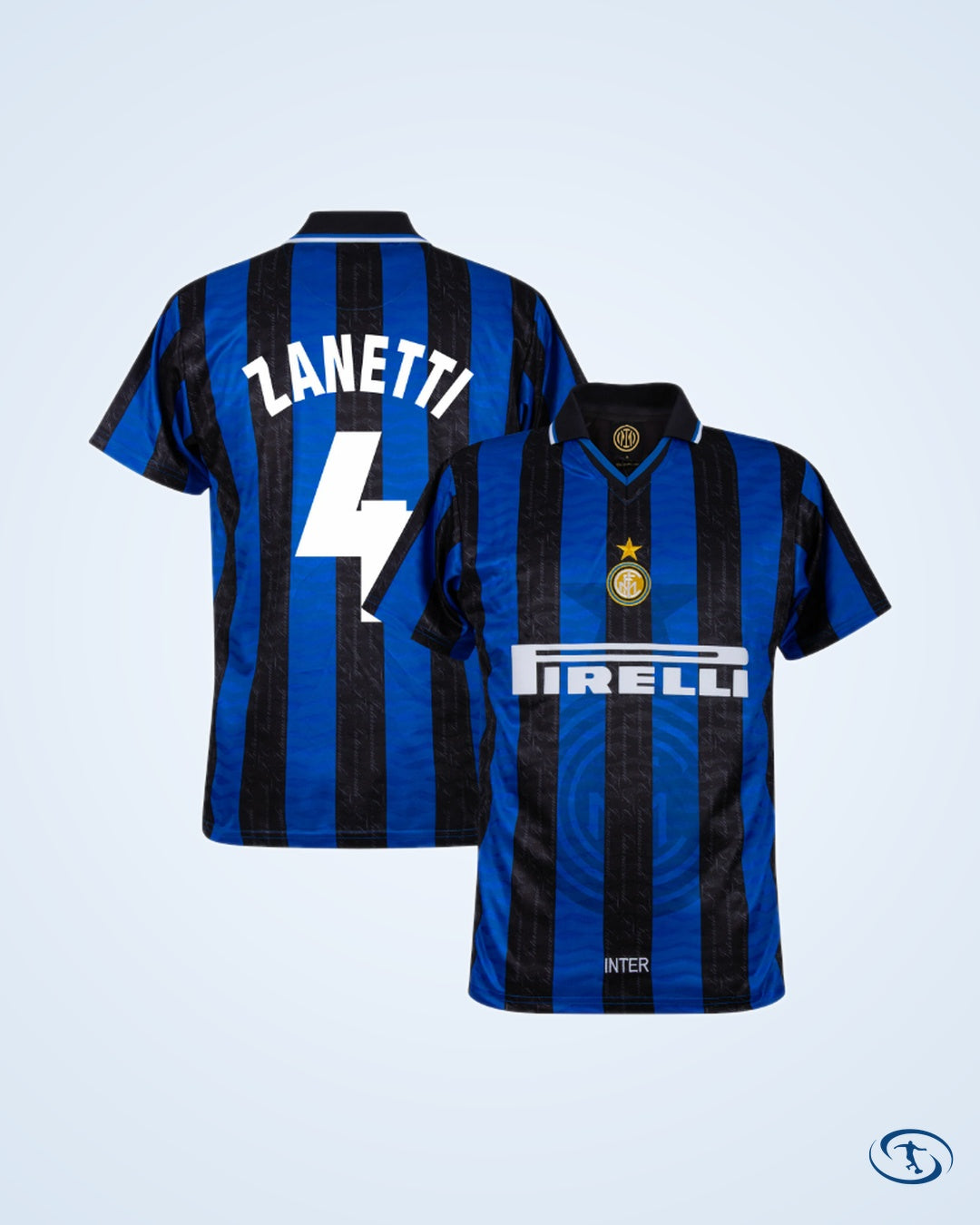 Inter Milan Home Retro Player Number Shirt 1997-1998 (Retro Flock Printing) - Men's