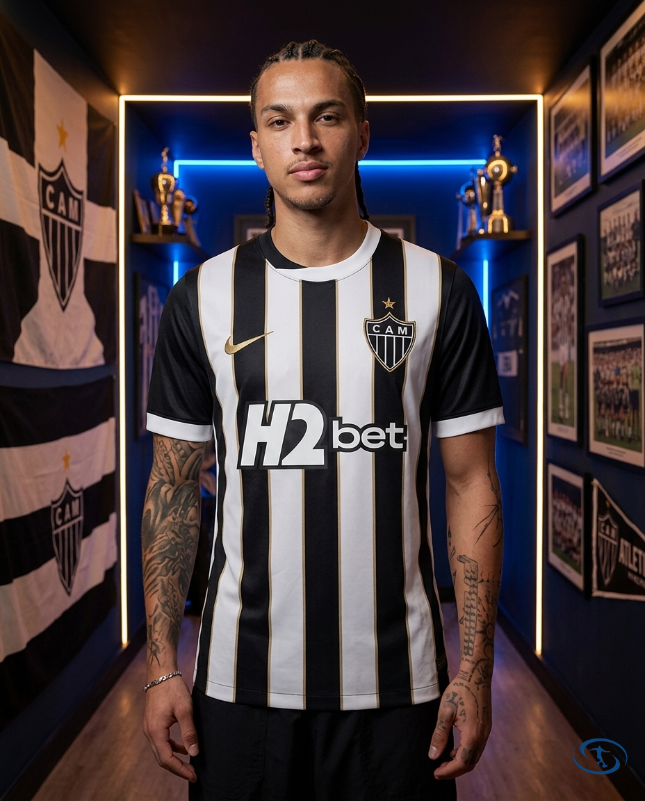 Camisa Atlético Mineiro Home 2026/27 - Nike Torcedor Masculino - Preto e Branco - Front View | Sant Sport