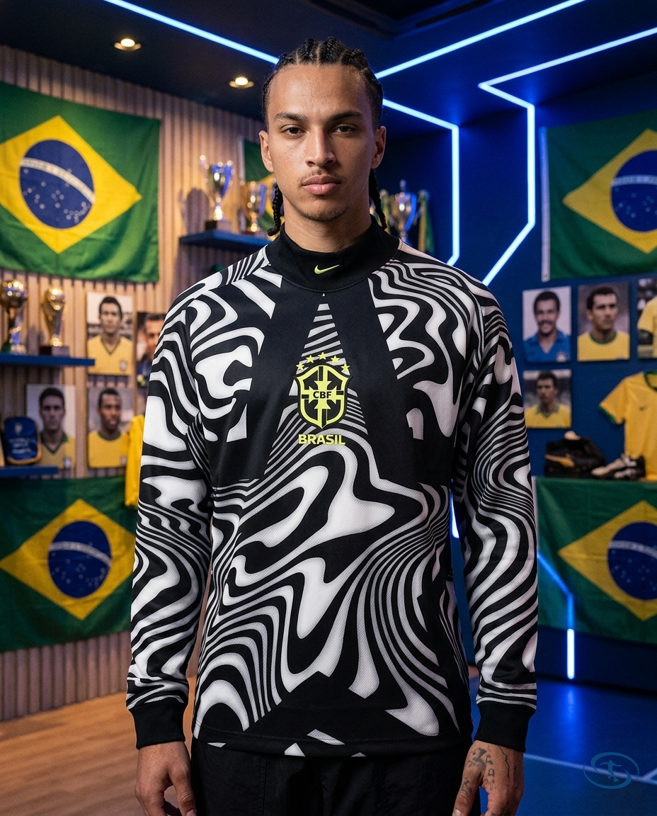 Camisa Seleção Brasileira Goleiro Manga Longa 2026/27 Torcedor Nike Masculino - Front View | Sant Sport