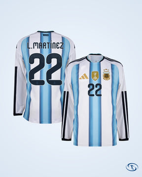 Argentina Authentic Home L/S Player Number Shirt 2026-2027 (Official Printing) - Men's