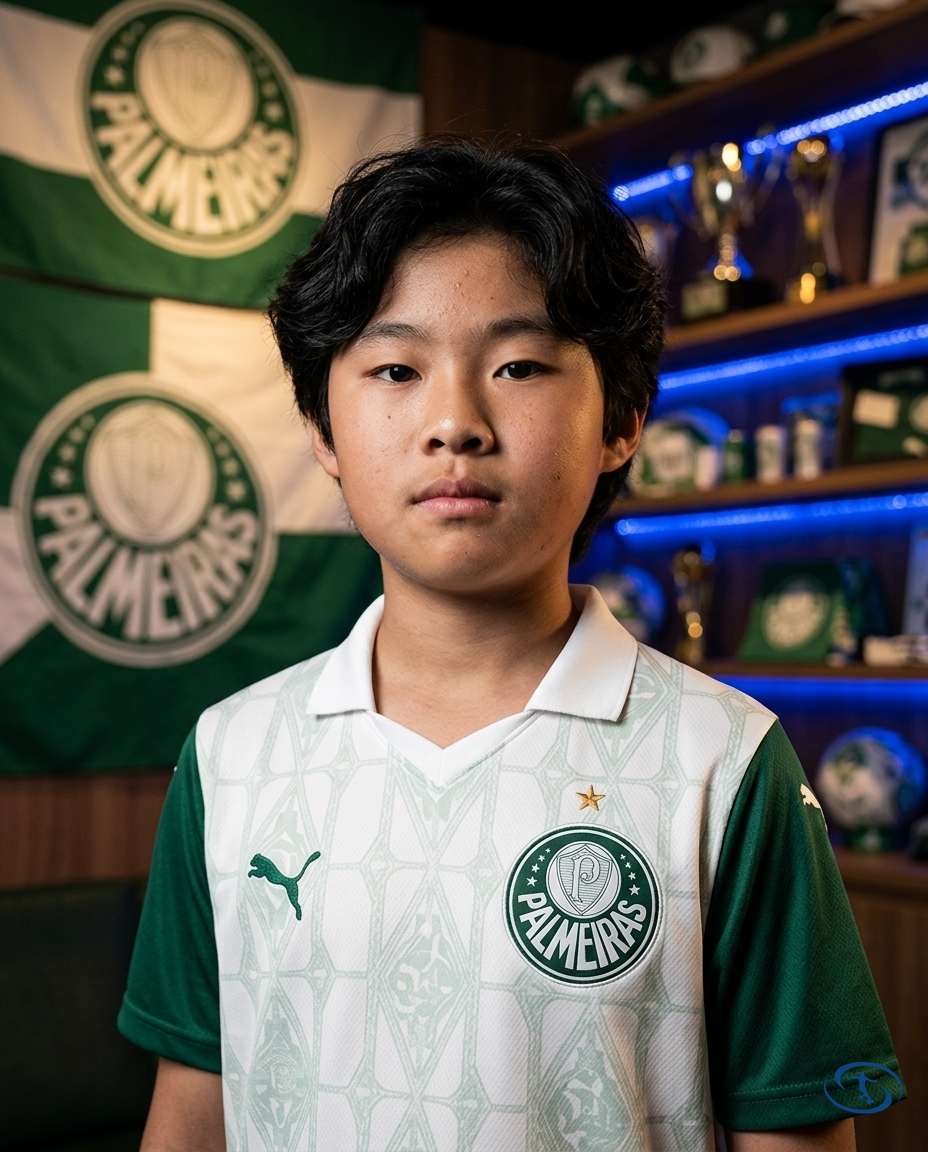 Palmeiras Kids Kit 2025/26 - White - Badge Close-Up | Sant Sport