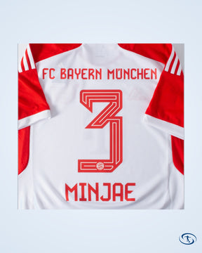 Bayern Munich Home Minjae 3 KIDS Shirt 2023-2024 (Official Printing) - Kids