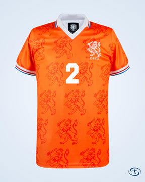Holland Home F de Boer 2 Retro Shirt 1994 (Retro Flock Printing) - Men's | Sant Sport