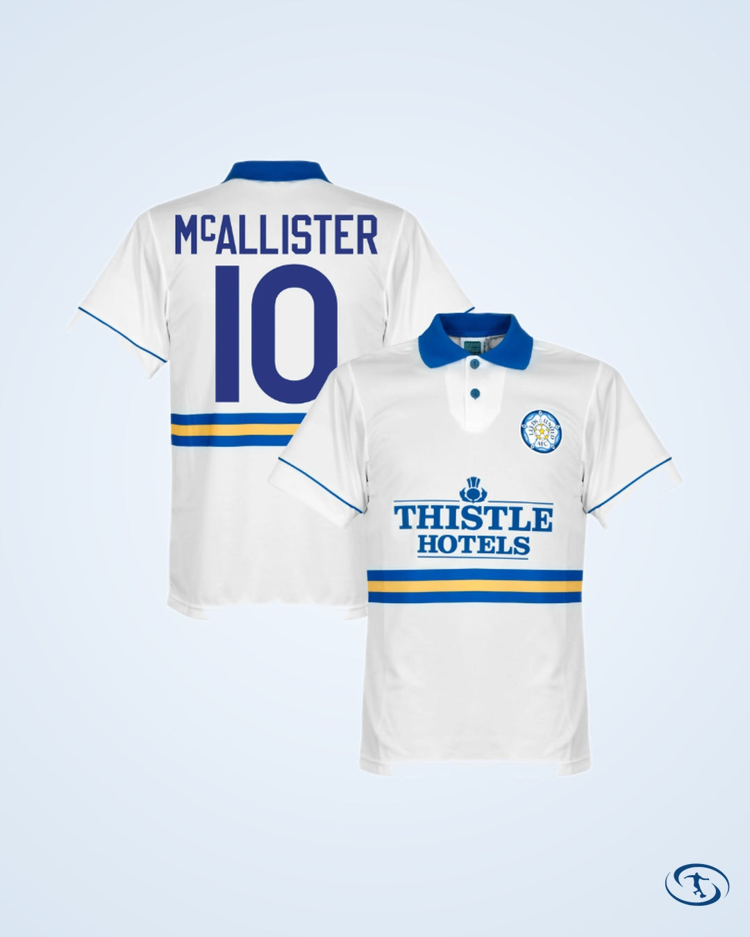 Score Draw Leeds United Home Retro Shirt 1993-1995 (Retro Flock Printing)