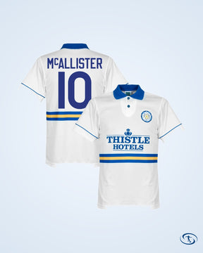 Score Draw Leeds United Home Retro Shirt 1993-1995 (Retro Flock Printing)