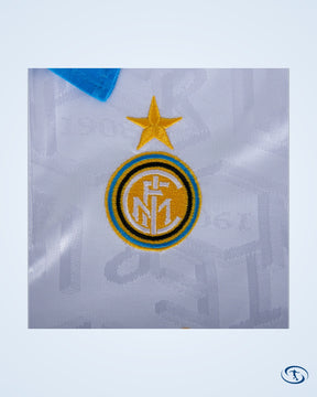 Inter Milan Away No.10 (Bergkamp) Retro Shirt 1993-1994 (Retro Flock Printing) - Men's
