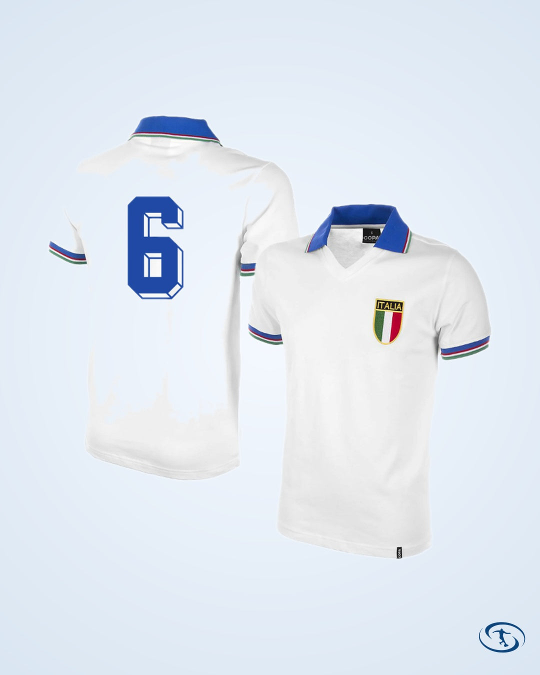 Italy Away Retro Shirt World Cup 1982 Fan Version (Retro Flock Printing)