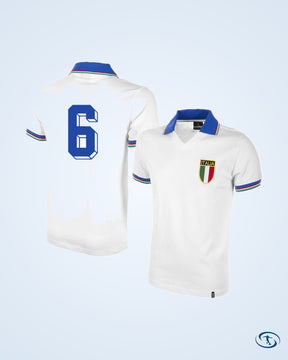 Italy Away Retro Shirt World Cup 1982 Fan Version (Retro Flock Printing)