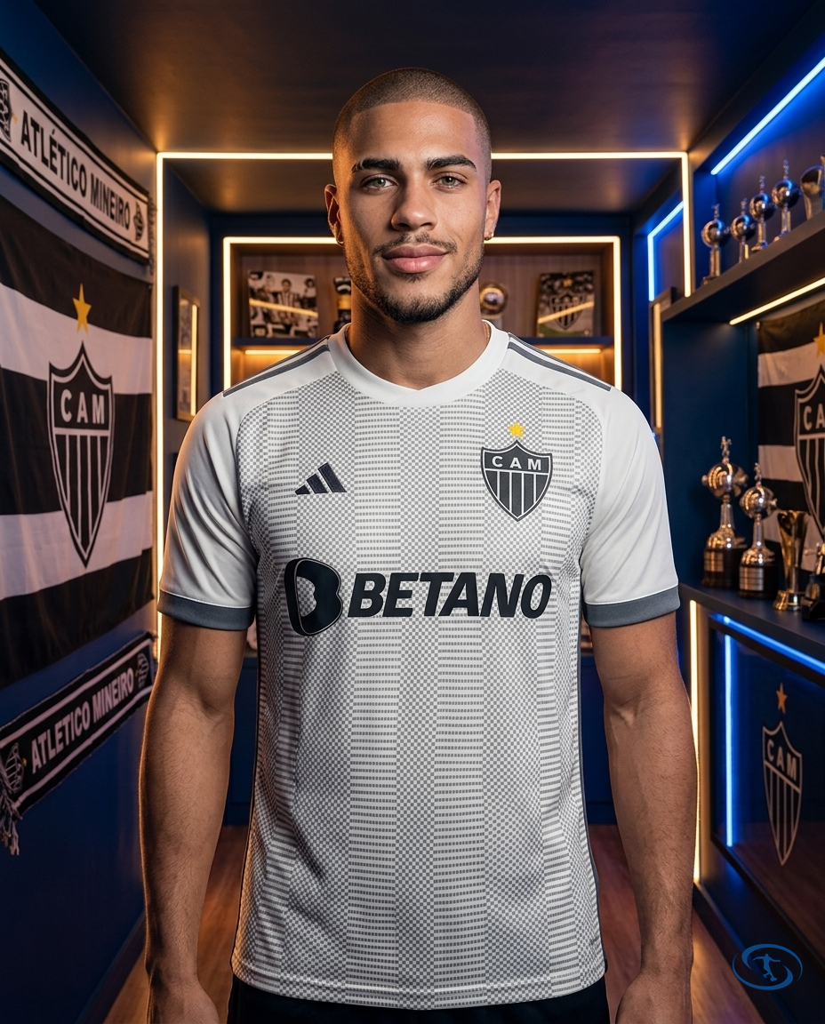 Camisa Atlético Mineiro Away 2024/25 - Torcedor Adidas Masculino - Branco e Cinza - Front View | Sant Sport