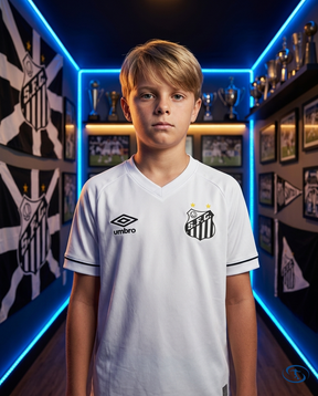 Santos Kids Kit Home 2024/25 - Umbro - White - Front View | Sant Sport